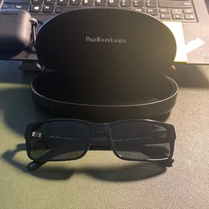 Polo Ralph, Lauren, black on black glasses